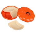 thumbnail image 1 of Bandeja de aperitivos con forma de calabaza para Halloween, bandeja dividida para servir, práctica y portátil para frutas secas 3 cuadrículas, 1 of 9