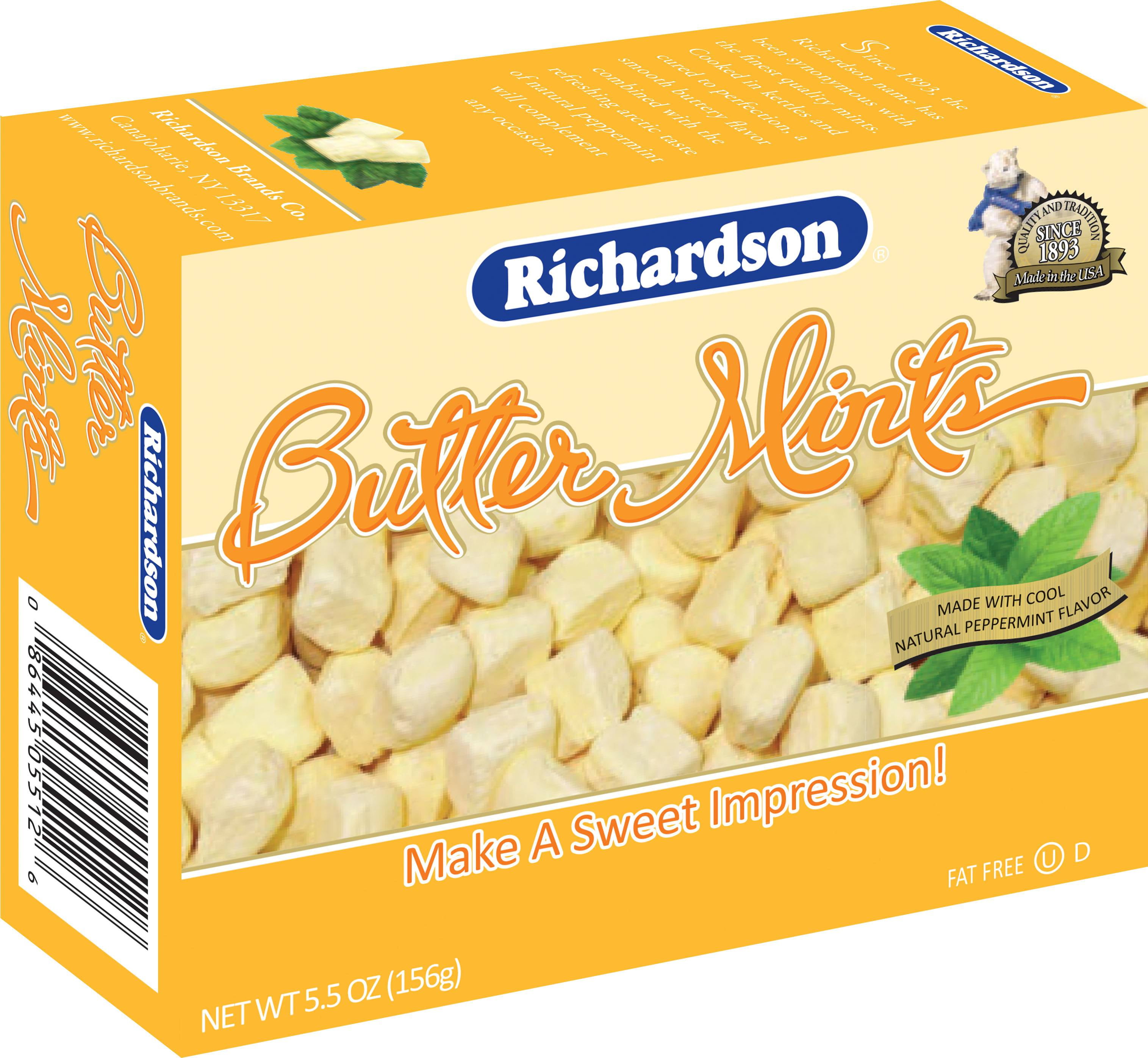 Richardson Butter Mints, 5.5Ounce Boxes (Pack of 12)