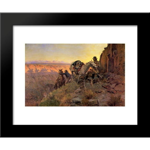 When Shadows Hint Death 20x24 Framed Art Print by Charles M. Russell