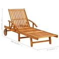thumbnail image 2 of vidaXL Sunlounger With Table Wine red, Natural Wood, 2 of 5