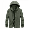 thumbnail image 5 of Maoxin Men Jacket Men's Solid Color Outdoor Water Proofing Pocket Zipper Long Sleeved Detachable Hooded Jacket Jackets for Men , Army Green , L, 5 of 8