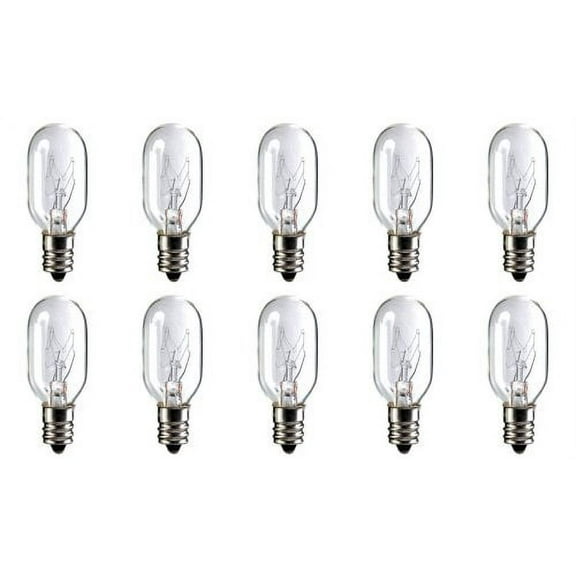 CEC Industries #10T-7C 130V Bulbs, 130 V, 10 W, E12 Base, T-7 shape (Box of 10)