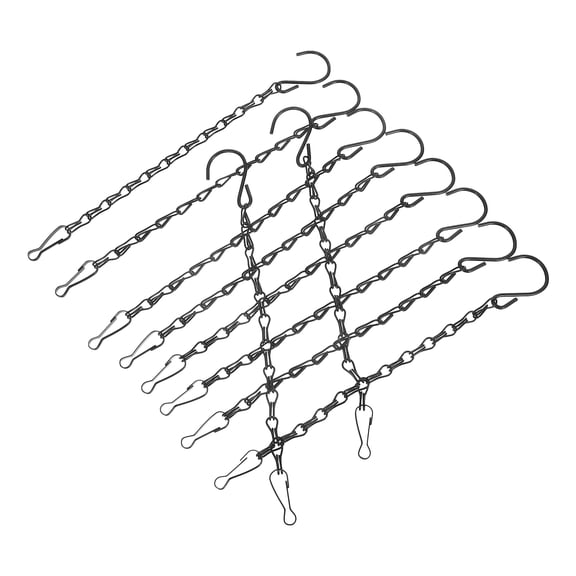 PAMINGONO 10Pcs Versatile Black Hanging Chain with Dual Hook Design for Flower Pots and Bird Cages