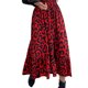 thumbnail image 4 of Mujer Falda a media pierna con vuelo Adultos Cintura alta Falda con volantes Verano Leopardo / Estampado de flores Falda (Rojo-M) Nituyy Falda-GLKJ5384-FF88671B2, 4 of 6