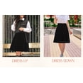 thumbnail image 4 of BGDK Girls’ Premium Stretch Skater Skirt – Knee-Length A-Line Fit in Smooth, Supportive Lycra Fabric Navy 10, 4 of 6