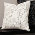 thumbnail image 4 of Black on White Leaf Outline Square Pillow, 4 of 5