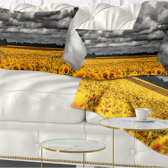 Designart 12" x 20" Green Polyester Throw Pillow