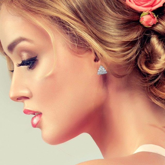 Copper Inlaid Zircon Earrings Earrings Female Geometric Earrings Bridal Jewelry