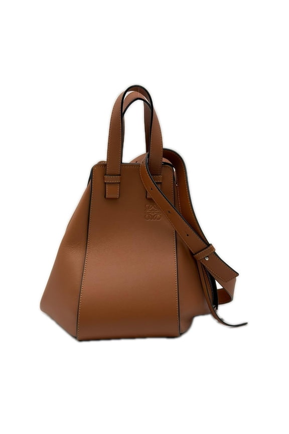 Pre-Owned LOEWE Classic Calf Hammock Bag Small Tan 10110567 Handbag Brown Leather Women's