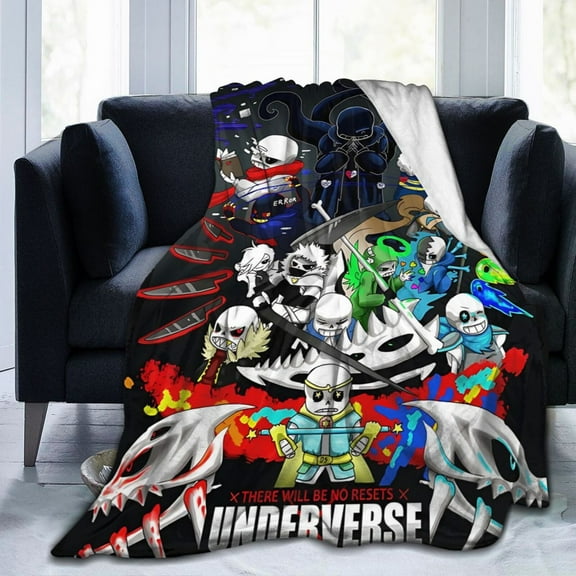 Cartoon Undertale Sans Flannel Blanket Funny Ultra-Soft Micro Warm Throw Blanket For Boys Girls Young Adults, Warm Flannel Blanket For Living Room Bedroom Couch Bed 50"X40"