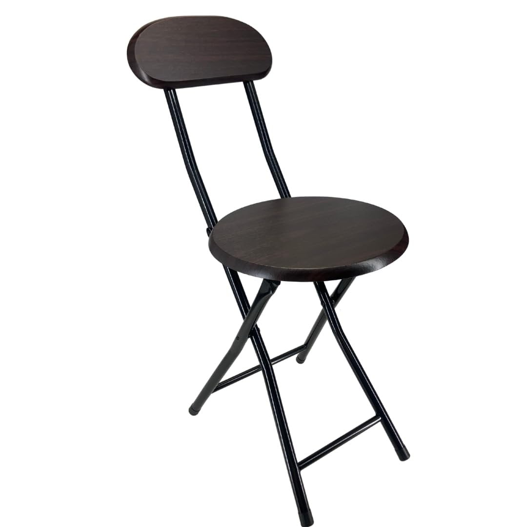 Mainstays Folding Metal Stool, Black, Lightweight Portable Compact