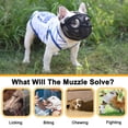 thumbnail image 5 of Bulldog Muzzle, Short Snout Dog Muzzle, Mesh Muzzle with Tongue Out Design, Flat Face Dog Muzzle(Black) - XS, 5 of 5