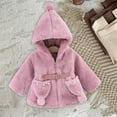 thumbnail image 3 of Zwiiyzr 2024 0-4T Boys and Girls Furry Jacket Winter Coat Fleece Sherpa Thick Cute Long Sleeve Outerwear Girdling with Hood Purple, 3 of 5