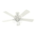 thumbnail image 2 of Hunter - Crestfield Indoor Ceiling Fan With Light, Remote, 52-inch, Fresh White, Casual-style, 3-speed WhisperWind Motor, 51859, for Living Rooms, Bedrooms, 2 of 15