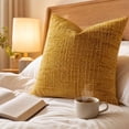 thumbnail image 2 of PryvnHome Chenille Throw Pillow Covers, Soft Slub Textured Decorative Cushion Case for Couch Bed Sofa Living Room, 45x45cm, 2 of 9