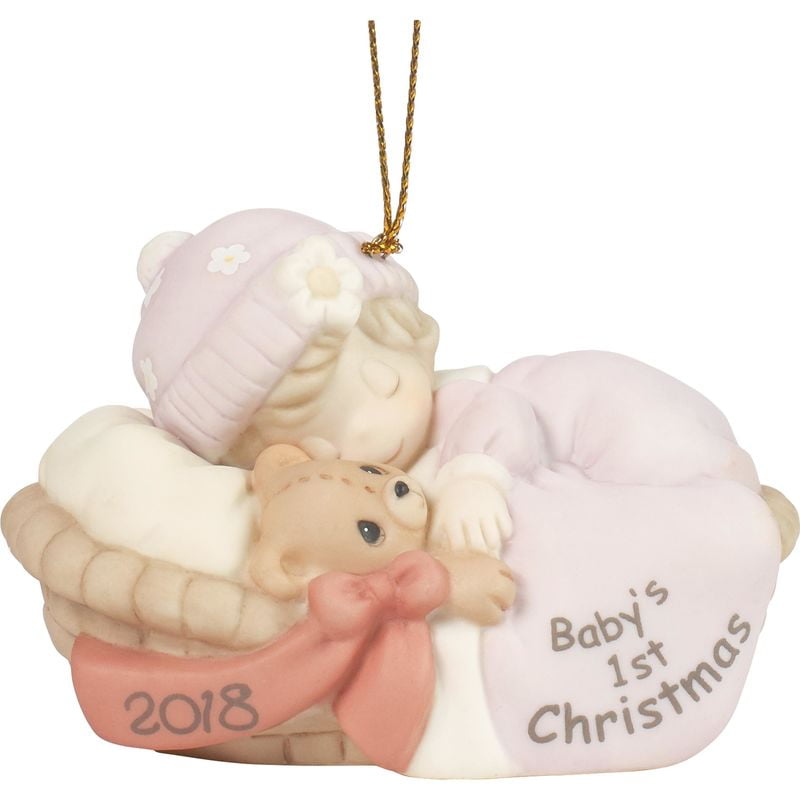 Precious Moments “Baby’s First Christmas 2018” Dated Porcelain Ornament ...