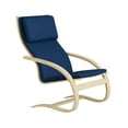 thumbnail image 4 of HNEBC Rocking Chair, Indoor Nursery Rocking Chair with Fabric Padded Seat, Living Room Chairs with Wood Base, Indoor Rocking Armchair for Living Room, Bedroom, Balcony (Navy Blue), 4 of 8