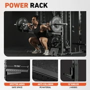 Mikolo Smith Machine, All-in-One Power Rack Cage with Vertical Leg Press, 2000LBS Power Cage Squat Rack with Smith Bar, Dual Pulley Cable Crossover System for Home gym