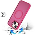 thumbnail image 2 of For Apple iPhone 16 Plus (6.7") Case, Heavy Duty Metallic Hybrid Tough TPU with Camera Ring Stand, MagSafe Compatible, Rugged Drop Protection Phone Cover (Hot Pink), 2 of 10