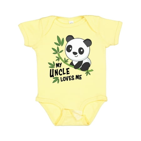 

Inktastic My Uncle Loves Me- Cute Panda Gift Baby Boy or Baby Girl Bodysuit