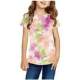 thumbnail image 2 of Besolor Toddler Boys Girls Summer Tops Kids Casual Tie-Dye Round Neck Short Sleeve T-Shirts Blouse 3-14 Years, 2 of 5