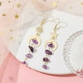 thumbnail image 4 of 5sets Moon & Sun & Star Brass Asymmetrical Earrings Natural Mixed Gemstone Chips Tassel Earrings 76~85x18mm, 4 of 5