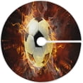 thumbnail image 1 of FMSHPON Fire Football Soccer Xmas Christmas Tree Skirt Stand Mat for Holiday Party Decoration Indoor Outdoor 48 inches, 1 of 6