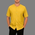 thumbnail image 2 of Men's Sun Protection Shirt Water Resistant Short Sleeve Button Down Shirts Quick Dry Cooling for Hiking Fishing Yellow, 2 of 8