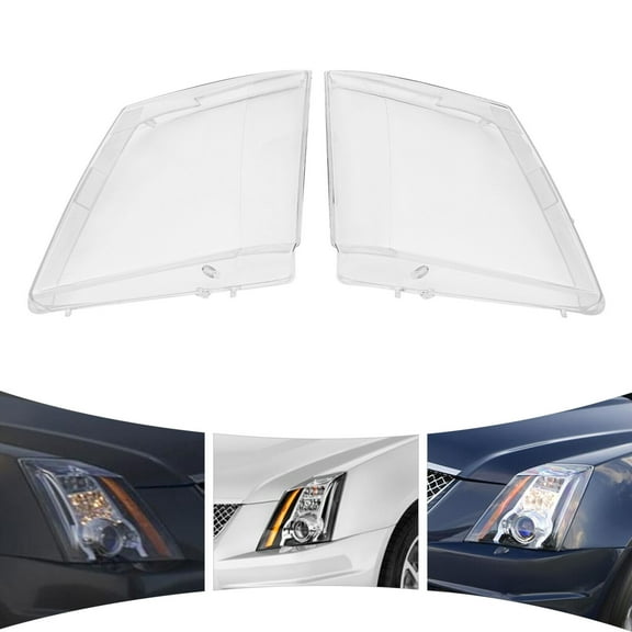 Miumaeov Clear Headlight Lens Covers Left & Right Headlamp Lampshade For 2008-2013 Cadillac CTS