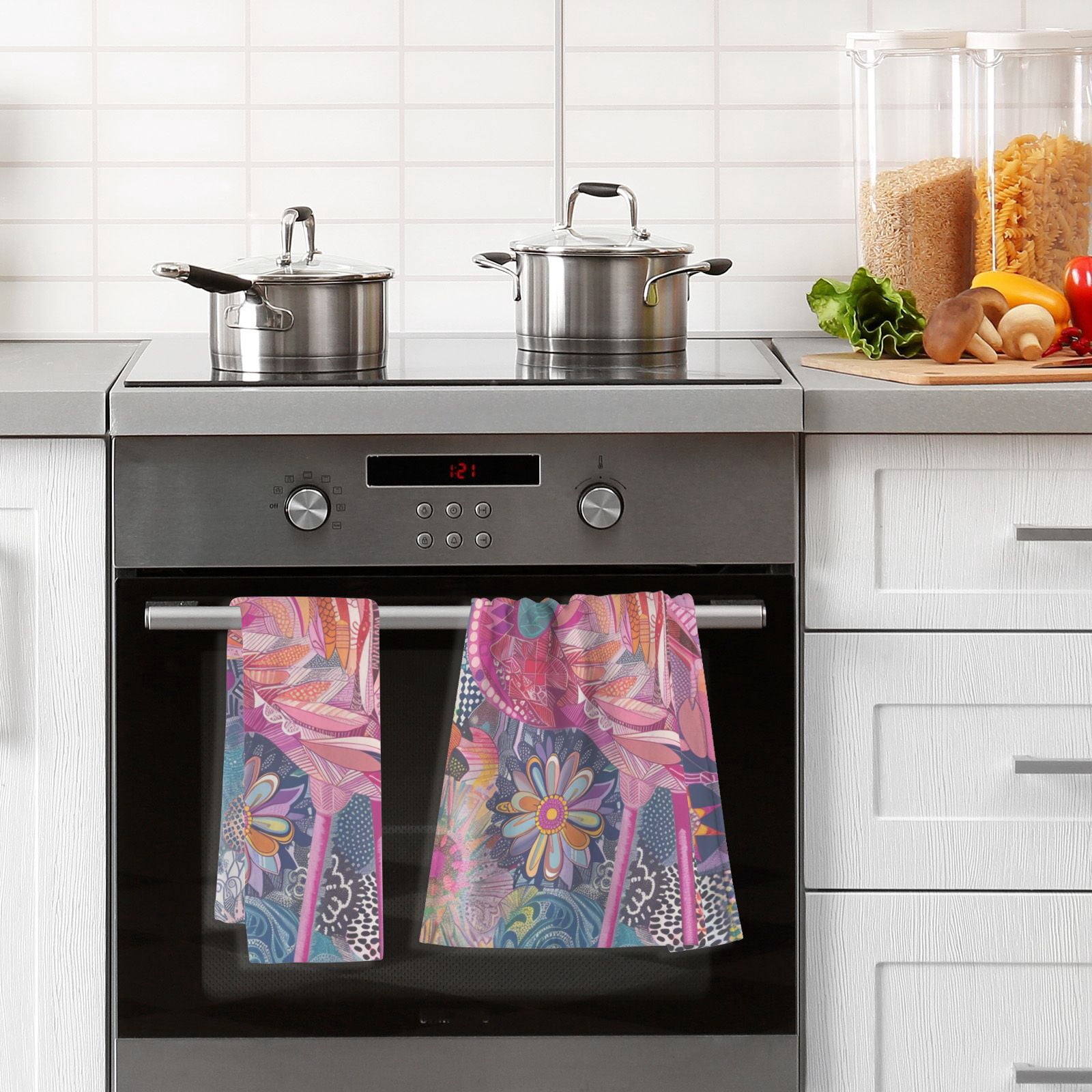 Pink Flamingo Hand Towels Cotton Bath Towels Large Face Towels Absorbent for Bathroom 2 Packs
