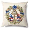 thumbnail image 1 of Funda de almohada del Día de la Independencia | Diseño de letras de la bandera americana de lino | Funda de cojín decorativa para sofá de oficina | Decoración patriótica festiva | Cuidado fácil y, 1 of 6