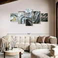 thumbnail image 2 of Elephant Stock Abstract Flow Wall Art - Horizontal Multi Panel Canvas - Living Room Wall Decor - Abstract Multi Panel - Gold And Black Decor - 92" x 42", 2 of 8
