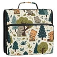 thumbnail image 6 of 3 Ring Zipper Binder with Shoulder Strap Waterproof Trapper Keeper 2 Inch D-Ring 500 Sheets Capacity Cartoon Bear with Tree, 6 of 7