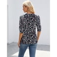 thumbnail image 5 of Whoinshop Summer Tops for Women 2026 Trendy Dressy Casual Blouse Puff Short Sleeve Shirts Knit Henley V Neck T Shirt Tunic, 5 of 7