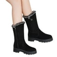 thumbnail image 2 of Daolelai New Autumn and Winter Women's Leather Boots Snow Boots Short Boots Mid-Heel, 2 of 9