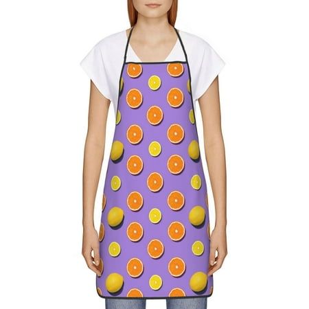 

Goofa Bib Apron Unisex Aprons Adjustable Waterdrop Resistant Cooking Kitchen Apron for Chef Yellow Lemon And Orange Pattern Apron Bulk