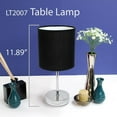 thumbnail image 3 of Simples motifs Mini lampe de table de base chromée avec abat-jour en tissu, 3 of 4
