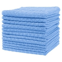Unique Bargains Waffle Weave Kitchen Cleaning Absorbent Kitchen Towels Blue 12pk 10" x 10"