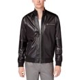 thumbnail image 1 of INC - Chaqueta con ribete de piel sintética para hombre, color negro, grande, 1 of 1