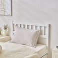 thumbnail image 5 of Twin Bed with Trundle, Wooden Platform Bed with Headboard and Wooden Slats, Day Bed with Trundle, Single Box Bed for Teens Juniors Adults, No Box Spring Needed, White, 5 of 7