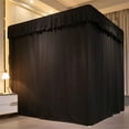 thumbnail image 3 of Elastic Roof Style Four Corner Post Princess Bed Canopy Curtains Cozy Breathable Tent Canopy Mosquito Net for Girls & Adults Bedroom Decoration (Black,59-64" W*82" L*82"*H/(Queen)), 3 of 14