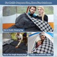 thumbnail image 4 of Double Adult Sleeping Bag, 2-Person Rectangular Camping Bag, Grey Flannel Lined, Water-Resistant, All-Season, 49 ° F–59 ° F, with Compression Sack, 4 of 7