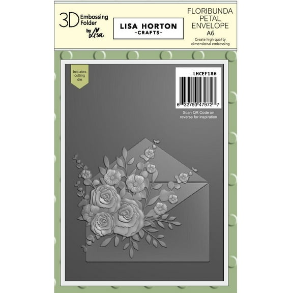 Lisa Horton Crafts Floribunda Petal Envelope A6 3D Embossing Folder & Die