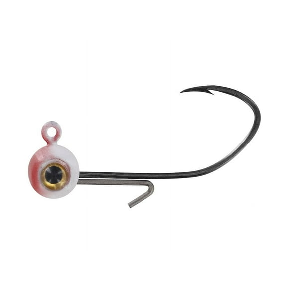 Big Bite Baits BBJ Elite 1/32oz Round Ball Jighead Red/White