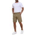 thumbnail image 2 of INSPIRE CHIC Men's Cotton Zipper Pockets Hiking Camping Cargo Shorts 28 Khaki, 2 of 5