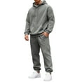 thumbnail image 3 of Hearthz Sweat Suits for Men 2 Piece Drawstring Fleece Jogging Tracksuits Set Winter Sweat Suits Men, 3 of 9