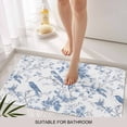 thumbnail image 6 of White Blue Spring Floral Doormat Outdoor Entrance 18"x30", Summer Birds Botanical Absorb Moisture Dirt Door Mats, Non-Slip Rubber Backing Floor Mats Indoor, Low-Profile Front Door Rugs, 6 of 9