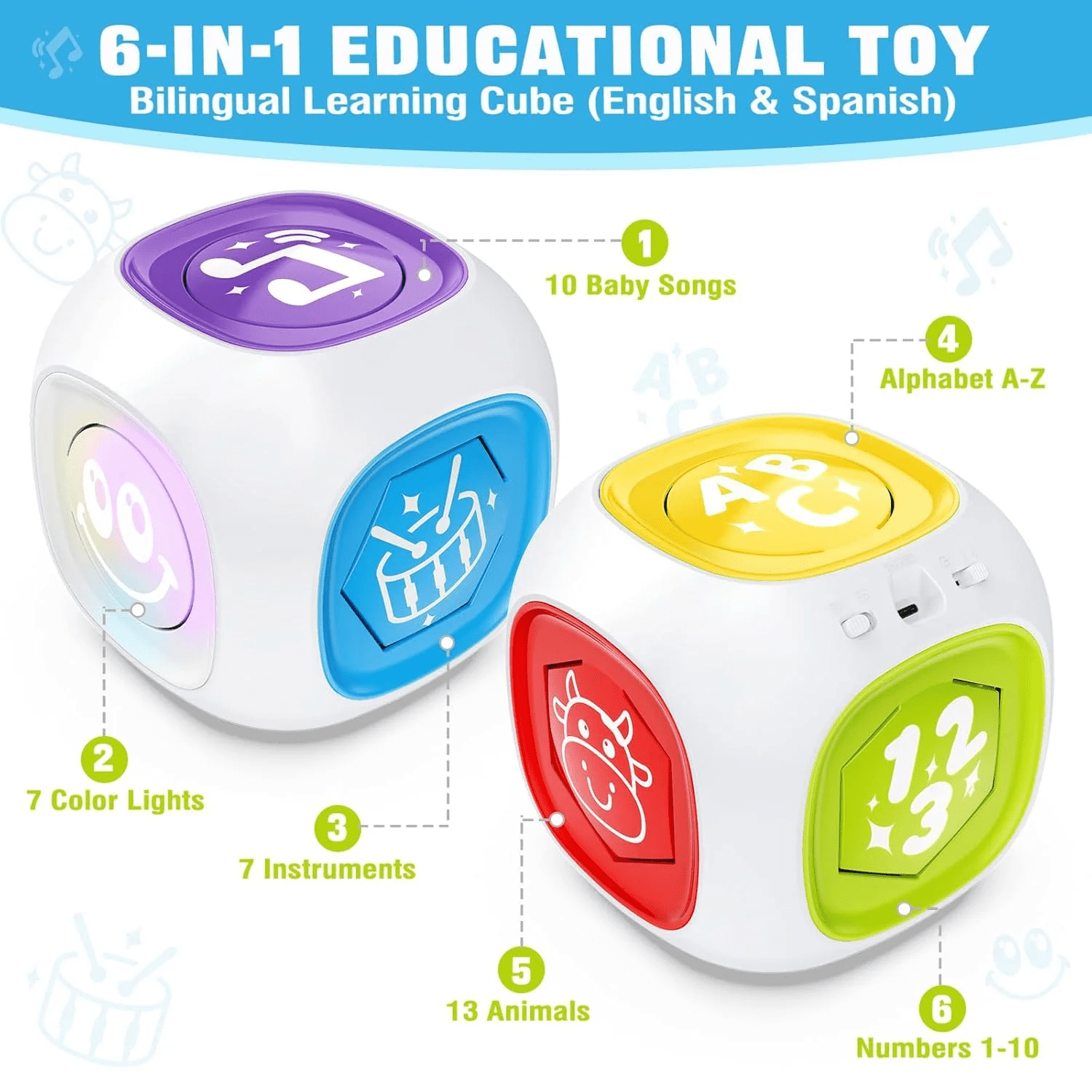 Montessori Toys for 1 Year Old, Musical Cube Toddler Learning Toys for 1-2, 1st First Birthday Gifts for Girls and Boys Baby 3 6 12 24 Months