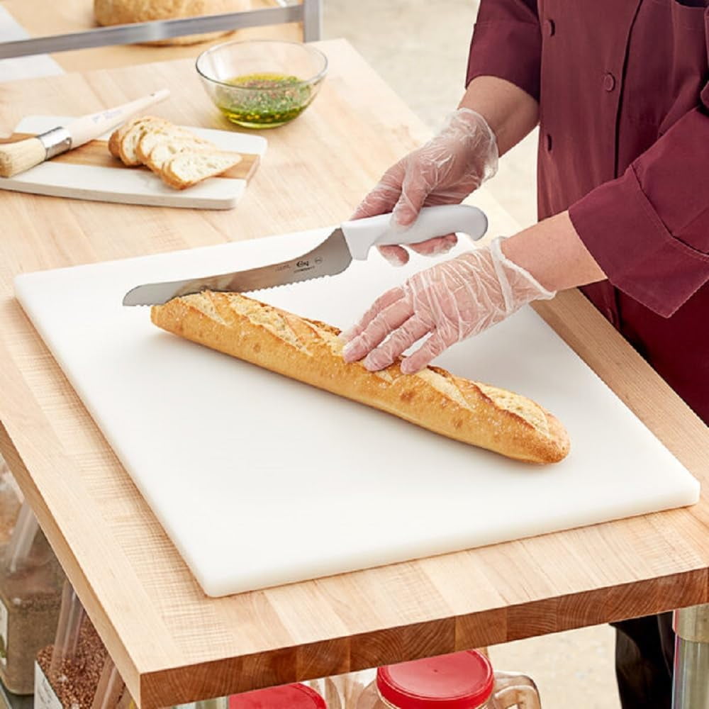 TrueCraftware- 24" x 18" x 1/2" White Plastic Utility Cutting Board- Non-Skid Thick Plastic Chopping Board Cutting Boards for Meat & Vegetables Fruits Dishwasher Safe Home Kitchen and Restaurants