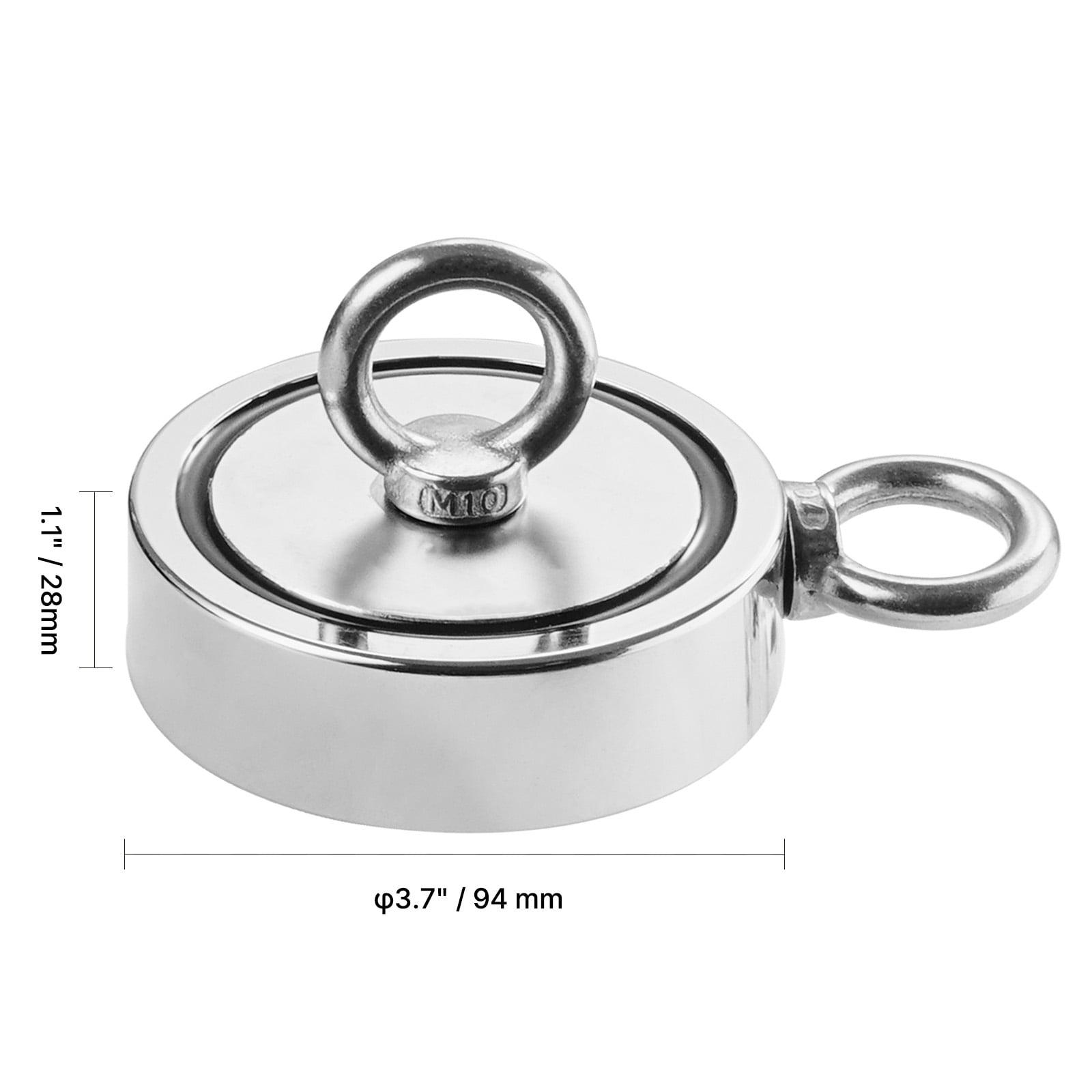 VEVOR Magnet Fishing Kit, 1700 LBS/771 Kg Double-Sided Pulling Force Strong Magnet Fishing Kit, Rare Earth Neodymium Magnetic Fishing Kit Includes Grappling Hook, Heavy Duty Rope, Gloves and Eyebolt